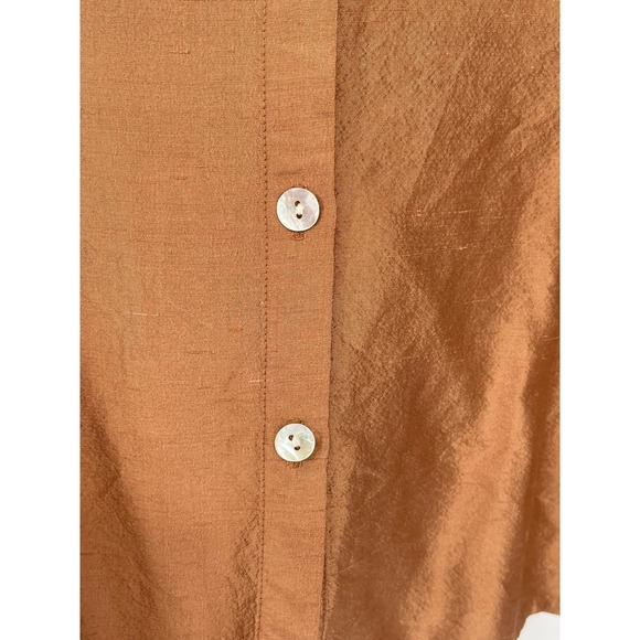 Worthington Shot Changeant Orange 100% Silk Blouse‎ Size 8 Classic Quiet Luxury - Picture 4 of 5